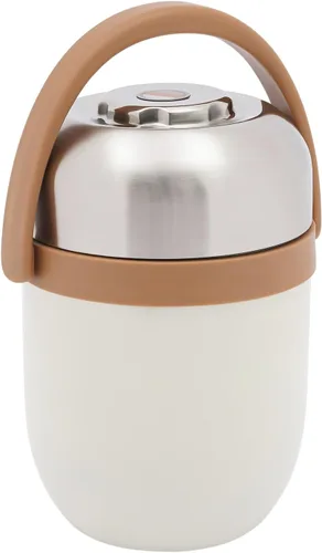 Vista 7 de Tarro de 2 niveles de acero inoxidable aislado al vacío de boca ancha para sopa y comida caliente con mantiene térmico, portátil, apilable, cajas