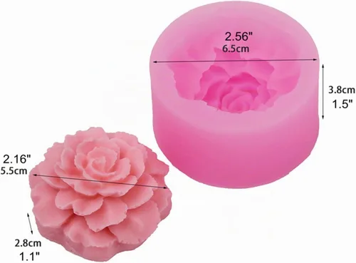 Vista 2 de Molde de silicona para velas de clavel 3D para jabón, fondant, decoración de pasteles, chocolate, dulces, arcilla Ploymer, regalo del día de la madre