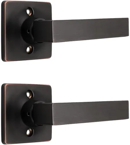 Vista 7 de Mengico Paquete de 1 cerradura de puerta, manijas de puerta negras para interiores, palanca de puerta interior izquierda o derecha, manija de puerta