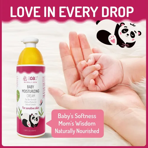 Vista 3 de Crema facial para niños, crema hidratante calmante para bebés, nutritiva e hidratante, fórmula suave con manteca de karité, manzanilla, ligera