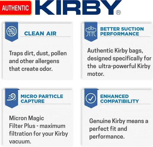 Vista 9 de Kirby Bolsas de filtro HEPA de reducción de alérgenos 6 unidades Parte #204811 Reemplazo OEM para aspiradoras Kirby estilo F y Twist