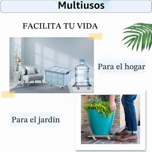 Vista 6 de Carrito Móvil para Muebles Plataforma de Madera 2 Paquetes, 17.32 x 9.06 pulgadas, Capacidad de 882 libras Carritos de Madera Resistentes