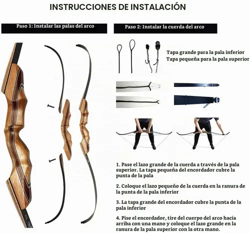 Vista 2 de DEERACE Archery 58" 60" Hunting Recurve Bow, Bow and Arrow Set for Adults Youth Beginner Hunting Targeting Archery