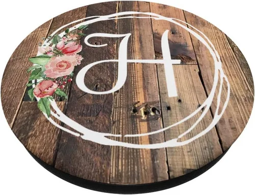Vista 2 de Chic Country - Palancas de madera sintética personalizadas con letra H para teléfonos y tabletas