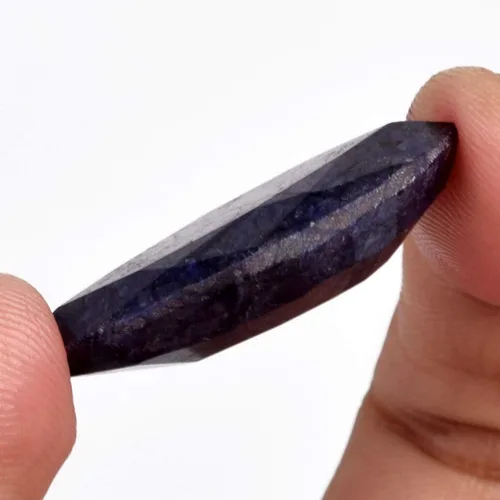 Vista 2 de gemhub Zafiro azul con certificación Egl de 31.50 ct Hermoso zafiro azul talla marquesa suelta piedra preciosa para colgante, anillo, Gema, azul