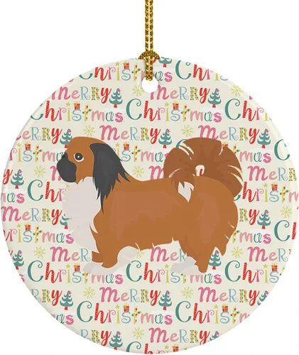 Vista 71 de Caroline's Treasures Abyssinian Sand Terrier - Adorno de cerámica para colgar en el árbol de Navidad, para el hogar, Navidad, fiestas, regalo, 3