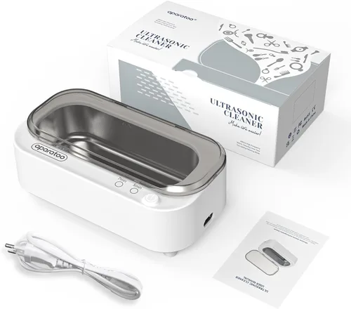 Vista 7 de Limpiador ultrasónico de joyas de 11.8 fl oz, 47 KHz portátil profesional para el hogar, máquina de limpieza ultrasónica para joyas, gafas, relojes