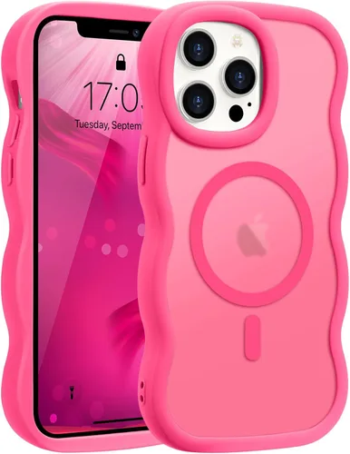 Vista 106 de Pepmune - Funda para iPhone 12 Pro Max con marco ondulado y estructura rígida, color mate claro, cubierta trasera unisex, compatible con Magsafe