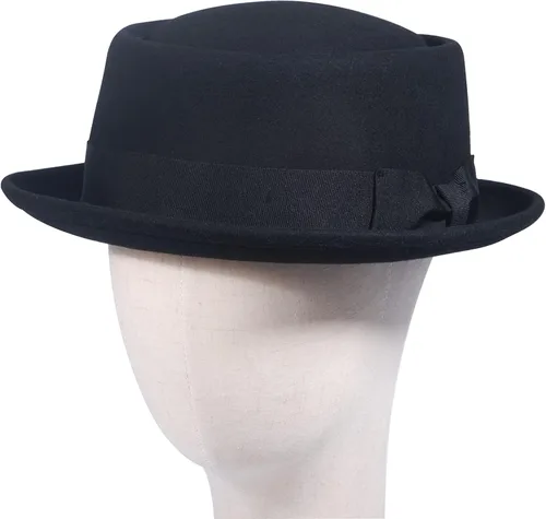 Vista 2 de Sombrero de pastel de cerdo para hombres y mujeres, sombreros de bolichero Breaking Bad Hat de lana de fieltro de cerdo sombrero unisex Fedora