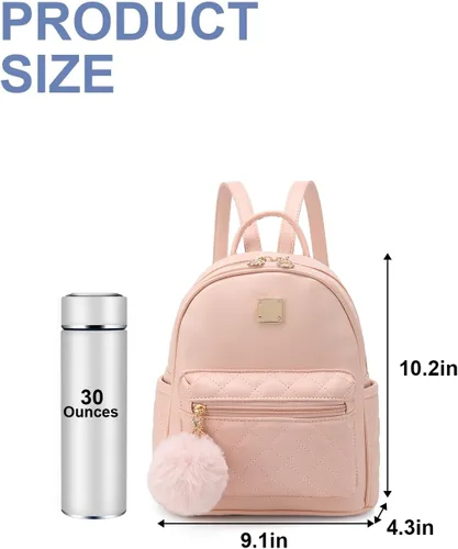 Vista 28 de Mini mochila de moda para niñas, bolso pequeño lindo de cuero a cuadros para mujer, mochilas pequeñas, Negro -, Mini mochila de moda para niñas