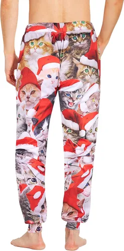 Vista 2 de RAISEVERN Mens Sweatpants with Pockets Festival Joggers for Women Sports Casual Sweat Pants Hip Hop with Drawstring