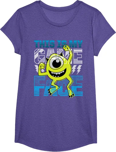 Vista 20 de Disney Pixar Monsters Inc. Mike Wazowski Game Face Camiseta Negro