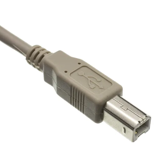 Vista 2 de CableWholesale Cable de impresora USB 2.0 de 1 pie/dispositivo, beige, tipo A macho/enchufe macho tipo B, cable USB de alta velocidad A macho a B