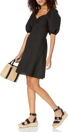Vista 4 de The Drop Minivestido de lino Nala Twist Front para mujer