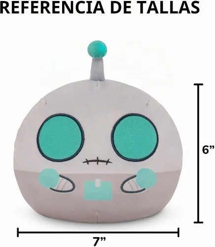 Vista 4 de TeeTurtle Invader Zim - Peluche reversible Gir de 6 pulgadas - Robot + disfraz de perro - Lindo peluche suave Kawaii de Nickelodeon