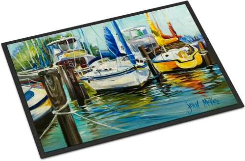 Vista 238 de Caroline's Treasures JMK1017JMAT - Tapete de caza de rana garza azul, 24 x 36 pulgadas, tapete para puerta delantera, interior y exterior