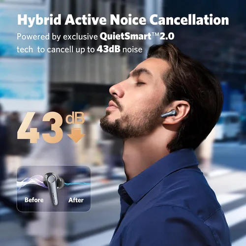 Vista 6 de EarFun Auriculares inalámbricos 2S gratis, auriculares Bluetooth con graves profundos Air Pro 3 Auriculares con cancelación de ruido, sonido