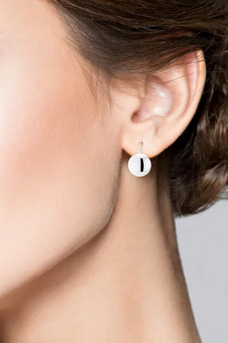 Vista 2 de Miabella 925 Sterling Silver Italian High Polished Round Dome Button Bead Ball Statement Leverback Earrings for Women, Made in Italy