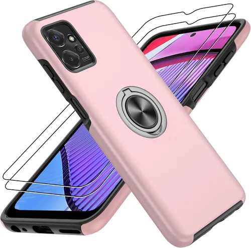Vista 103 de Gritup - Funda para Galaxy A05S con protector de pantalla HD×2, funda protectora para teléfono a prueba de golpes con soporte magnético de anillo
