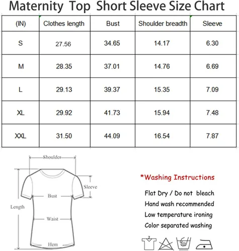 Vista 6 de Bearsland Camisetas de maternidad de manga corta con cuello redondo ropa de embarazo
