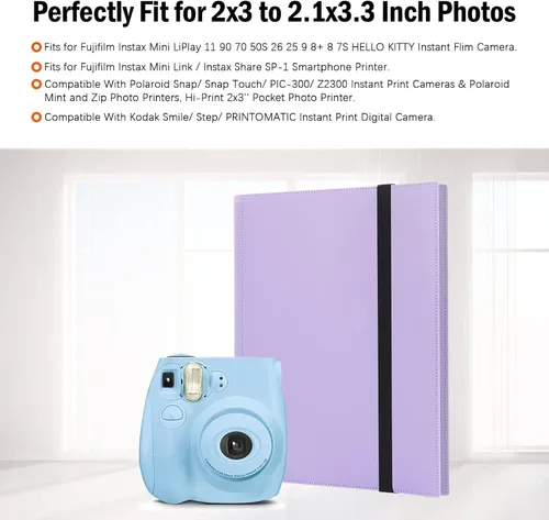 Vista 7 de Paquete de 2 álbumes de fotos de 432 bolsillos para cámara instantánea Fujifilm Instax Mini, cámara Polaroid, para cámara instantánea Fujifilm