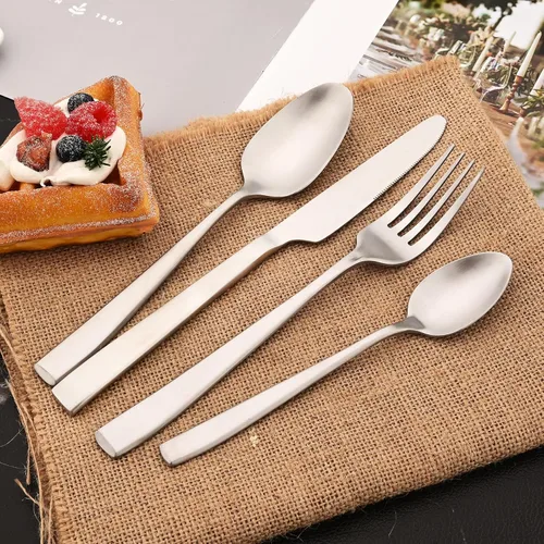 Vista 6 de Cuchillo de cena de 8 piezas, acero inoxidable 18/10 de plata mate para el hogar, restaurante, fiesta, uso diario de mantequilla (9 pulgadas)