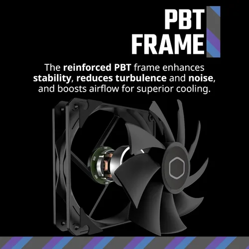 Vista 7 de Cooler Master MF120 Lite Black Carcasa Refrigerador Líquido Ventilador Enfriador de Aire, Ventilador de 120mm, PWM Dinámico 1,750 RPM, Palas
