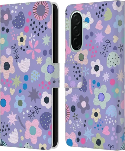 Vista 183 de Head Case Designs Officially Licensed Ninola Abstract Poppies Lilac Floral Leather Wallet Case Compatible with Samsung Galaxy A07 4G