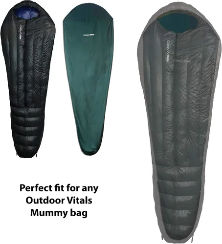 Vista 5 de Outdoor Vitals Forro para saco de dormir (carbón, rectangular/micro poliéster)