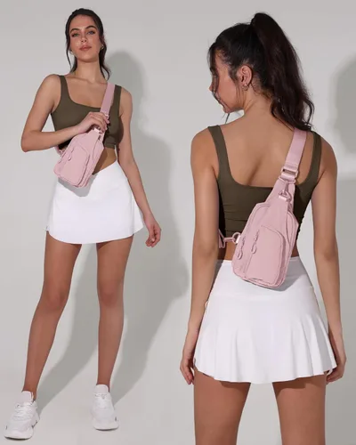 Vista 2 de ODODOS Bolso bandolera diario con correas ajustables, bolso cruzado en el pecho, mochila pequeña ligera para viajes casuales y senderismo