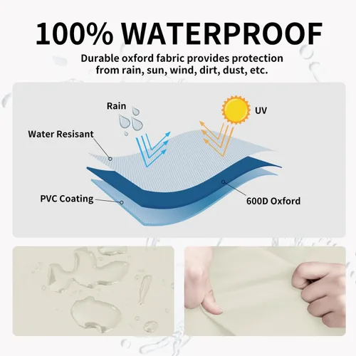 Vista 3 de Easy-Going Funda para Silla Apilable de Exterior Resistente, Funda para Silla de Patio Impermeable, Funda para Muebles de Exterior Resistente al