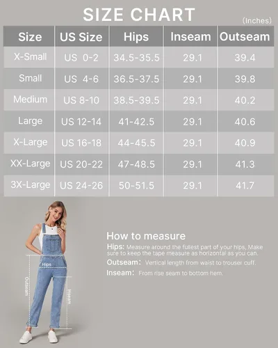 Vista 6 de LookbookStore - Overol de mezclilla elástico e informal para mujer, pantalones y pechera con bolsillos