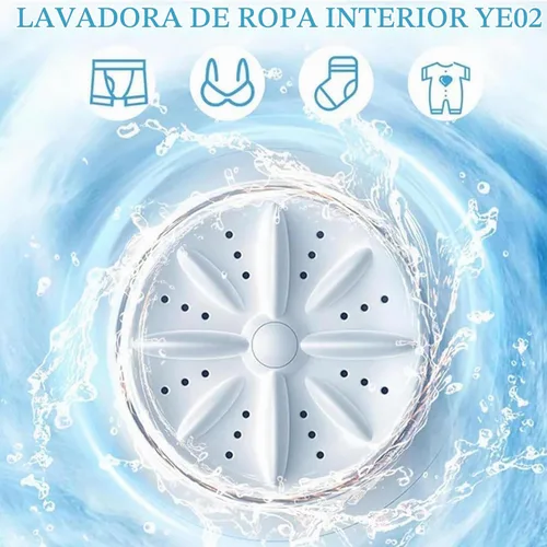 Vista 6 de Lavadora de ropa interior, mini lavadora portátil de 1.2 L, lavadora de ropa interior inalámbrica recargable, limpia profundamente ropa pequeña