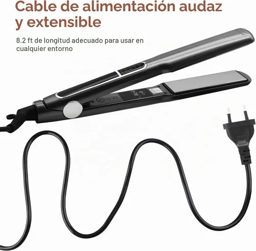 Vista 3 de Plancha de pelo de hierro para mujeres, plancha plana pequeña plancha plancha (enchufe de la UE)