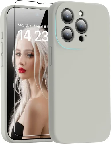 Vista 62 de DEENAKIN Funda de silicona compatible con iPhone 12 con protector de pantalla, mejora la protección de la cámara, funda protectora suave y flexible