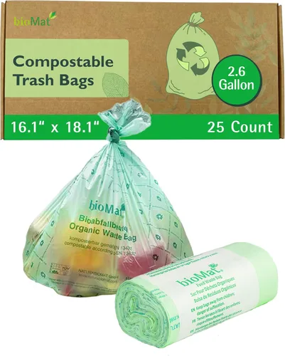 Vista 13 de bioMat Bolsas compostables de desechos de alimentos de 2.6 galones, 125