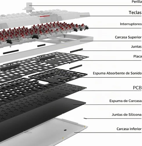 Vista 3 de Keychron Q6 Pro Teclado Mecánico Personalizado Completo de Aluminio RGB Inalámbrico/Con Cable para Mac Windows Linux, Botón Programable