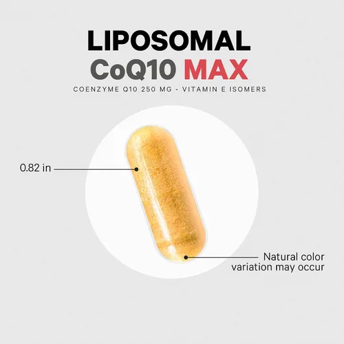 Vista 6 de Codeage Suplemento liposomal CoQ10 Max - 250 mg de coenzima Q10 con isómeros de vitamina E tocoferoles - Suministro de 2 meses - 1 cápsula por