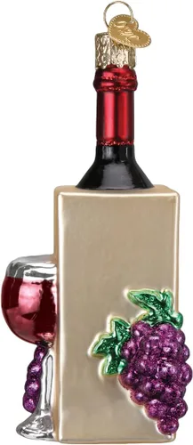 Vista 2 de Old World Christmas Napa Valley - Adorno de vidrio soplado para árbol de Navidad, decoración navideña hecha a mano, colección de bebidas para adultos
