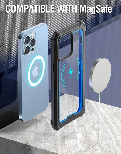 Vista 4 de Poetic Guardian Series - Funda diseñada para iPhone 13 Pro Max de 6.7 pulgadas, híbrida de cuerpo completo, a prueba de golpes, con protector