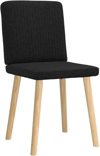 Vista 3 de Modern Dining Chairs 2-Piece Set Black Fabric Upholstered Kitchen Chairs with Metal Frame and Foam Padding for Dining Room Living Room Farmhouse