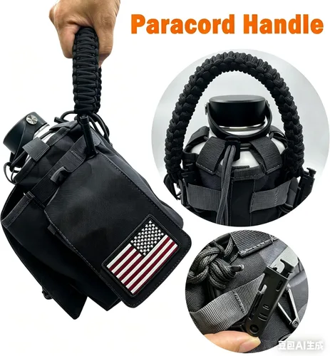 Vista 8 de Funda aislada para botella de agua de 64 onzas, bolsa de transporte de botella de agua de medio galón, soporte para jarra de agua de medio galón