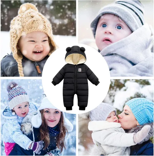 Vista 2 de Happy Cherry Baby Snowsuit Winter Coat Warm Hoodie Romper Puffer Jacket