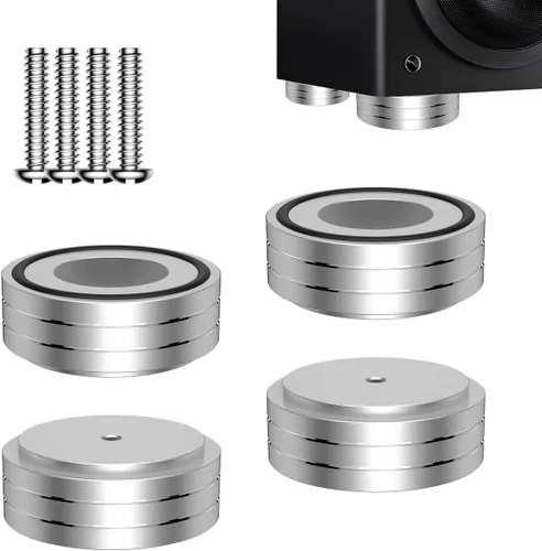 Vista 7 de Viborg Altavoces de alta fidelidad, almohadillas de aislamiento para pies de 2.283 x 0.866 in, 4 amortiguadores de audio de aluminio, aislador