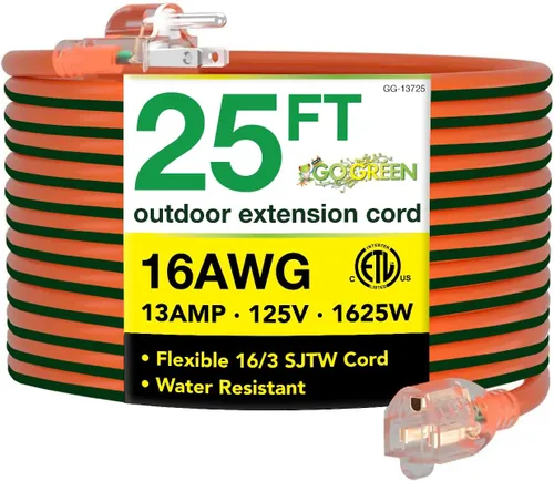 Vista 29 de Go Green Power Inc. (GG-13708BK) - Cable de extensión 16/3 SJTW para exteriores; color negro, 8 pies
