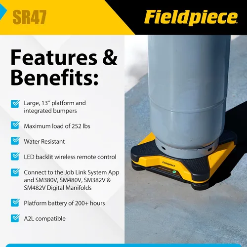 Vista 2 de Fieldpiece Báscula inalámbrica SR47 con control remoto