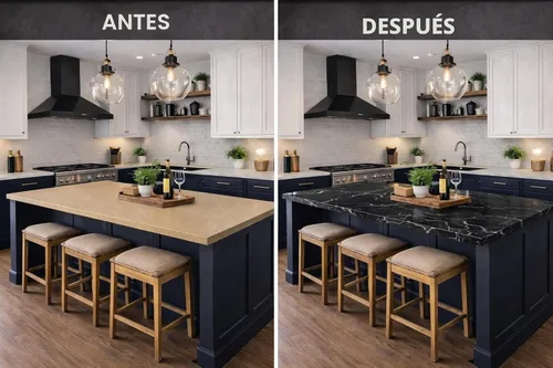 Vista 3 de Kit de pintura epoxi fácil de mármol Giani para encimera (Belgotta Negro)