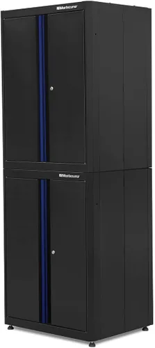 Vista 8 de Sistema de almacenamiento de herramientas de garaje Montezuma - Gabinete base apilable con bloqueo de 2 puertas de 30.5 x 24 pulgadas con pestillos