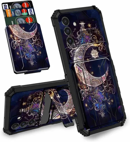 Vista 9 de Funda tipo cartera con versículo bíblico Salmo 46-5 para Samsung Galaxy A16 5G con ranura para tarjeta desmontable para ocultar tarjetas de crédito