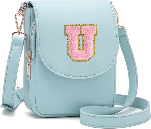 Vista 9 de Viverte Bolso Cruzado para Niñas Adolescentes Pequeñas, Bolso Inicial para Celular, Pequeña Cartera para Niños Pequeños, Bolso de Cuero con Tres